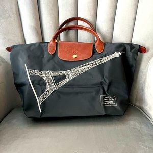 ❗️SOLD❗️Longchamp Le Pliage Eiffel Tower Short Handles Medium Tote